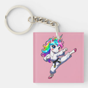 Karate unicorn keychain