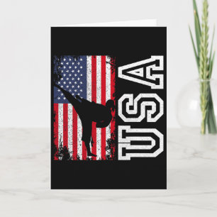 Karate Usa Flag 4th Of July Patriotic American Card