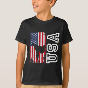 Karate Usa Flag 4th Of July Patriotic American  T-Shirt