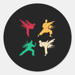 Karate Vintage Martial Arts Kids Costume Adult Classic Round Sticker