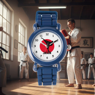 Karate watch for kids with personalized name