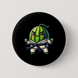 Karate Watermelon Master Cute Fighter 2 Inch Round Button