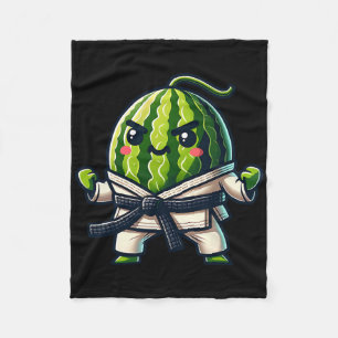 Karate Watermelon Master Cute Fighter  Fleece Blanket
