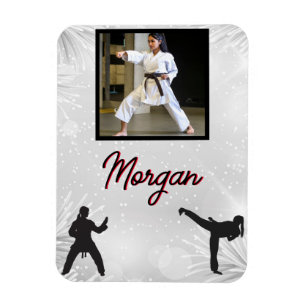Karate Winter Wonder Personalized Photo & Name   Magnet