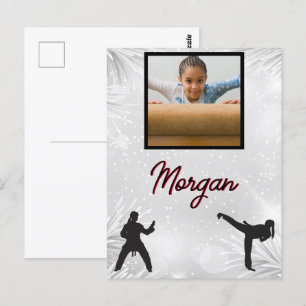 Karate Winter Wonder Personalized Photo & Name   Postcard