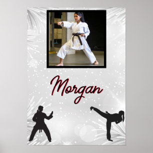Karate Winter Wonder Personalized Photo & Name   Poster