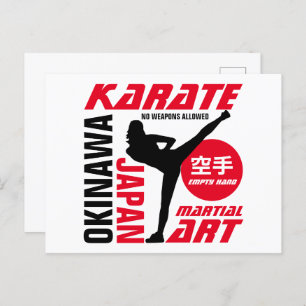 Karate Woman Postcard