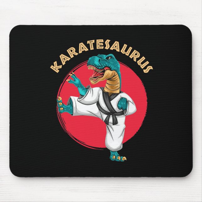 Karatesaurus Funny Karate Dinosaur  Mouse Pad (Front)