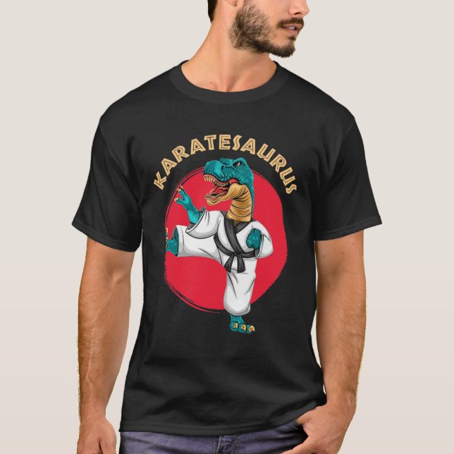 Karatesaurus Funny Karate Dinosaur  T-Shirt (Front)