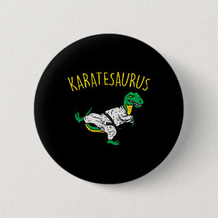 Karatesaurus Trex Karate Funny Dinosaur Martial Ar 2 Inch Round Button