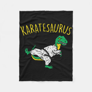 Karatesaurus Trex Karate Funny Dinosaur Martial Ar Fleece Blanket