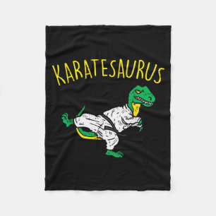 Karatesaurus Trex Karate Funny Dinosaur Martial Fleece Blanket