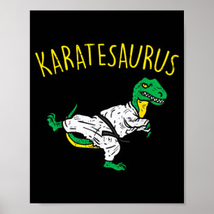Karatesaurus Trex Karate Funny Dinosaur Martial Poster