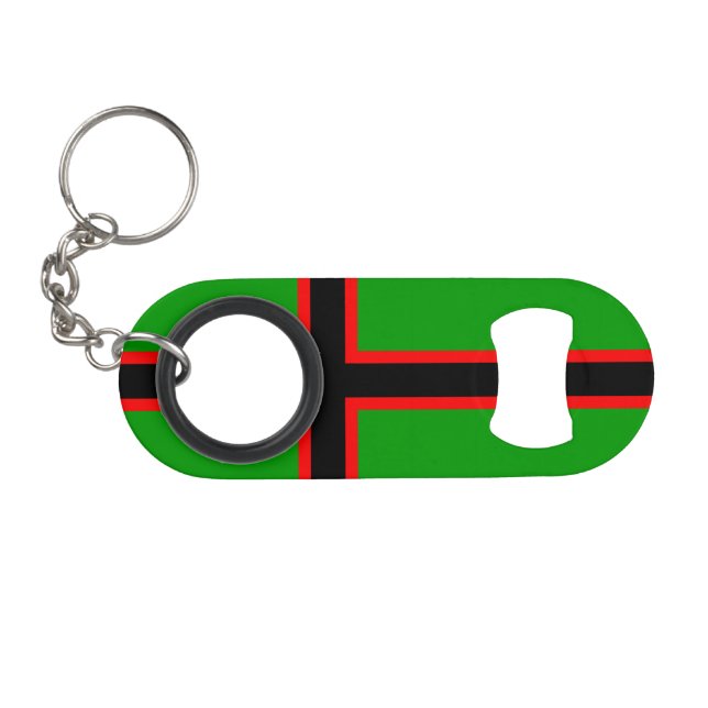 Karelia National Flag Keychain Bottle Opener (Front (Horizontal))