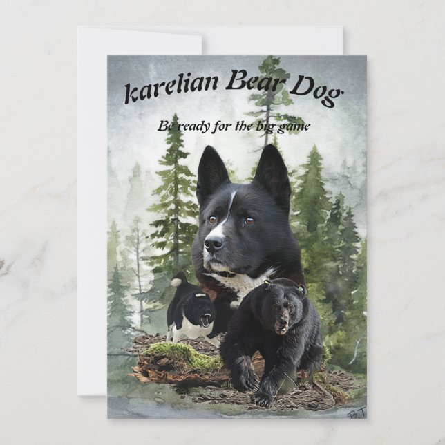 Karelian Bear Dog     Invitation (Front)