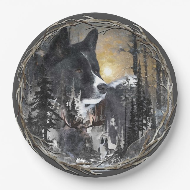 Karelian Bear Dog  Paper Plate (Front)