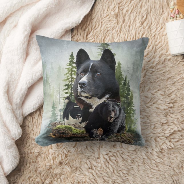 Karelian Bear Dog   Throw Pillow (Blanket)
