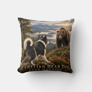 Karelian Bear Dog Throw Pillow