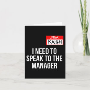 Karen Costume Halloween  Can I Speak To The Manage Card