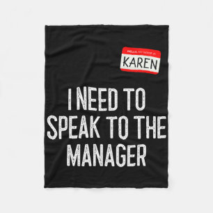 Karen Halloween Costume Speak To The Manager Fun L Fleece Blanket