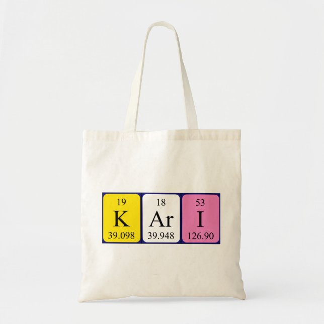 Kari periodic table name tote bag (Front)