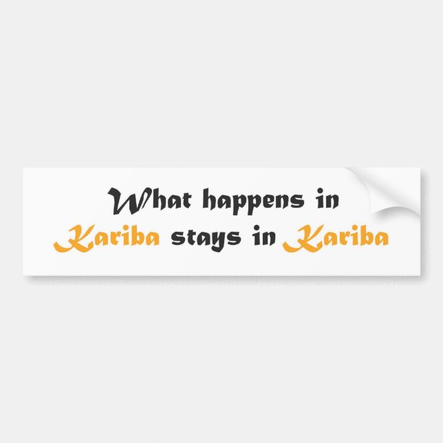 Kariba Bumper Sticker (Front)