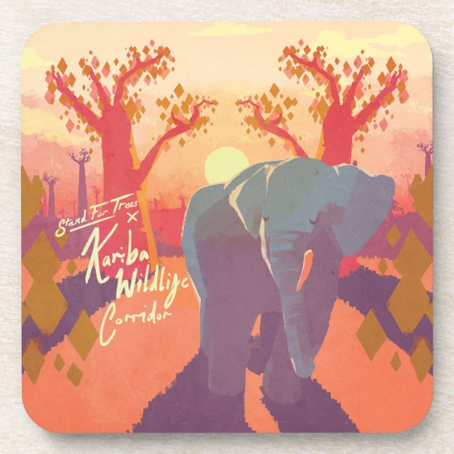 Kariba Wildlife Corridor Beverage Coaster (Front)