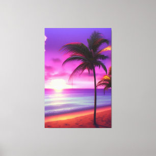 Karibik Palmen Strand Canvas Print