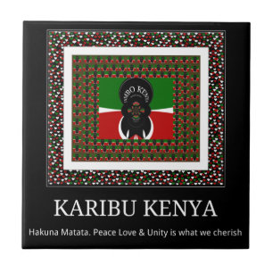 Karibu Kenya: Vibrant National Flag Colours design Tile