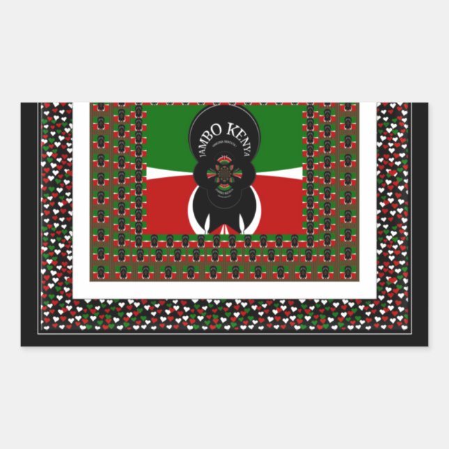 Karibu Kenya: Vibrant National Flag Colours Hakuna Sticker (Front)