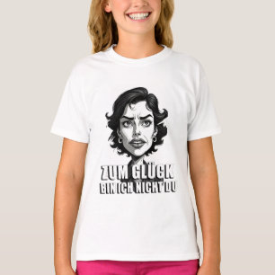 Karikatur mit „Zum Glück…“-Zitat T-Shirt