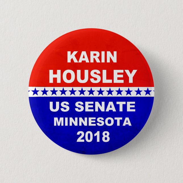 Karin Housley US Senate Minnesota 2018 button (Front)