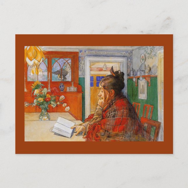 Karin Reading in the Evening Postcard (Front)