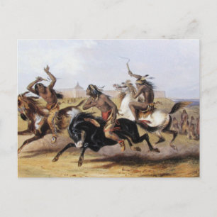 Karl Bodmer - Horse Racing of the Sioux Postcard