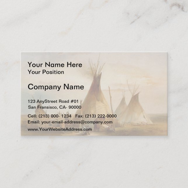 Karl Bodmer- Sioux teepee Business Card (Front)