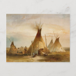 Karl Bodmer- Sioux teepee Postcard