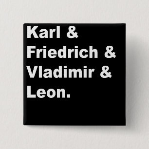 Karl & Friedrich & Vladimir & Leon 2 Inch Square Button