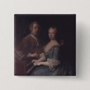 Karl-Heinrich Graun and his wife Anna-Louise 2 Inch Square Button
