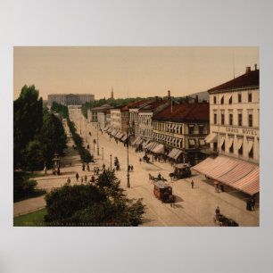 Karl Johans Gade and Slottet, Oslo, Norway Poster