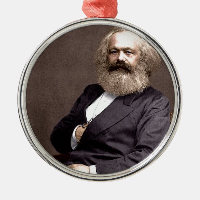 Karl Marx Metal Ornament (Front)
