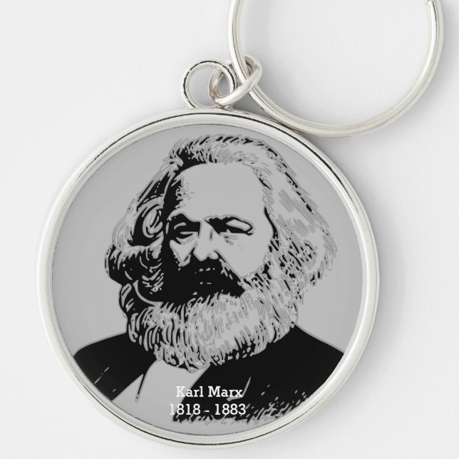 Karl Marx Porteclés rond premium - grand Keychain (Front)