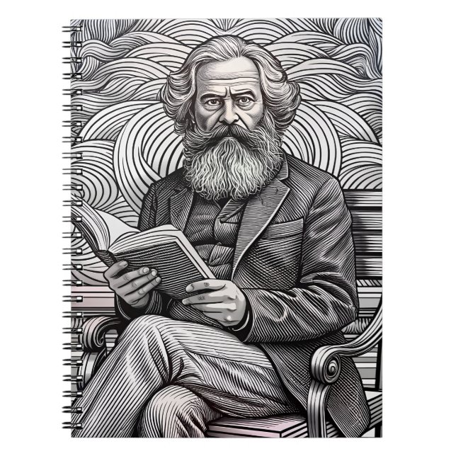 Karl Marx Quote Design - Be the change !  Notebook (Front)
