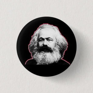 Karl Marx red outline/black 1 Inch Round Button