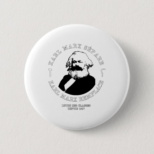 KARL MARX SEPARATE, KARL MARX REPLACE 2 INCH ROUND BUTTON (Front)
