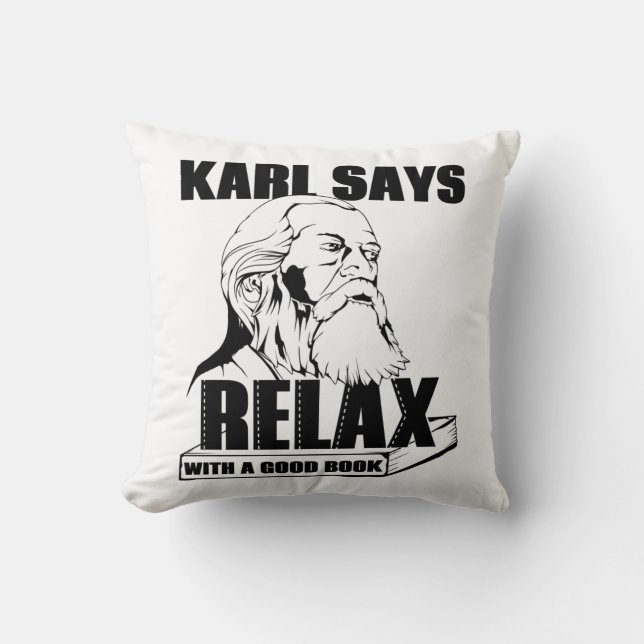 Karl Marx Throw Pillow (Front)