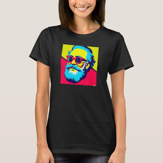 Karl Marx with Sunglasses Pop Art Portrait of Revo T-Shirt (Front)