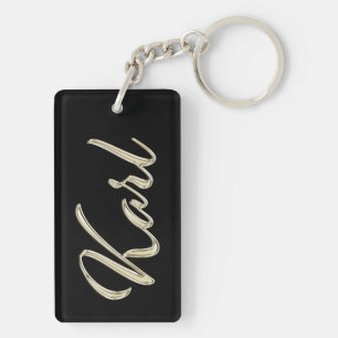 Karl Name whitegold Keytag Keychain