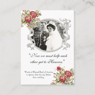 Karl & Zita Catholic Wedding Prayer Card