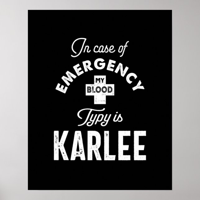 Karlee Personalized Name Birthday Gift Poster (Front)