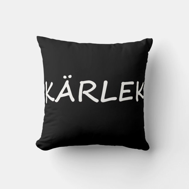 Kärlek, Swedish Love Throw Pillow (Front)